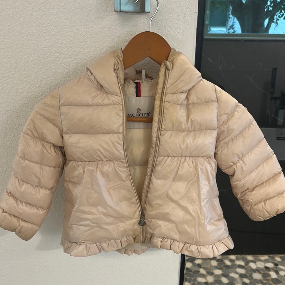 Moncler Tan Puffer Jacket Quilted Insulation